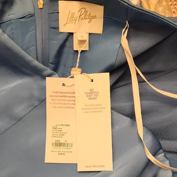 Lilly Pulitzer Blue Strapless Sheath Dress - Picture 2 of 3